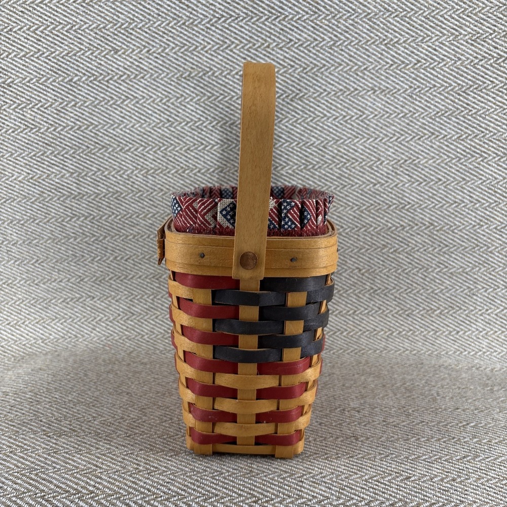 Longaberger 25th Anniversary Flag Basket with Liner & Protector - Picture 6 of 10